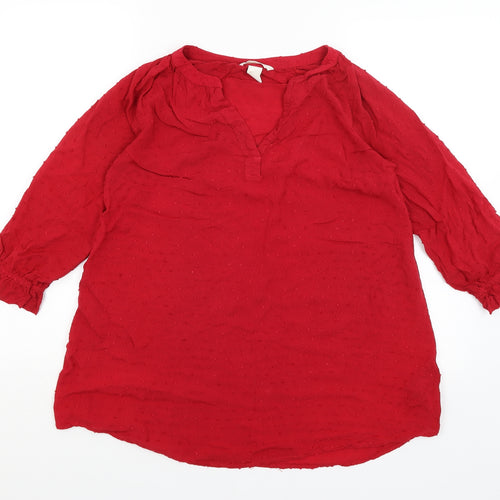 H&M Womens Red   Basic Blouse Size S