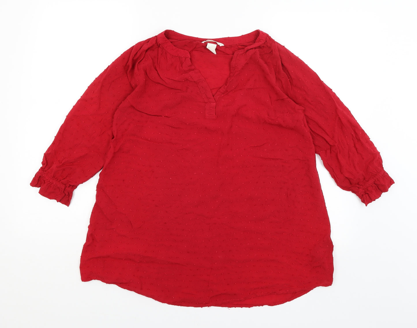 H&M Womens Red   Basic Blouse Size S