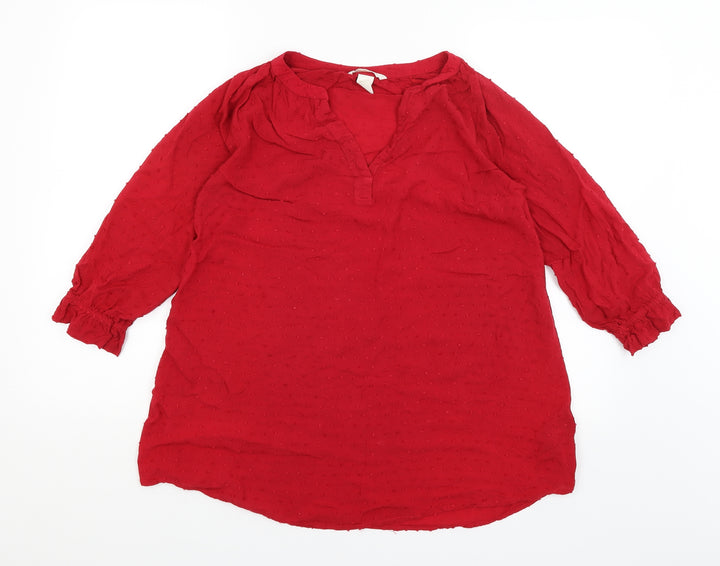 H&M Womens Red   Basic Blouse Size S