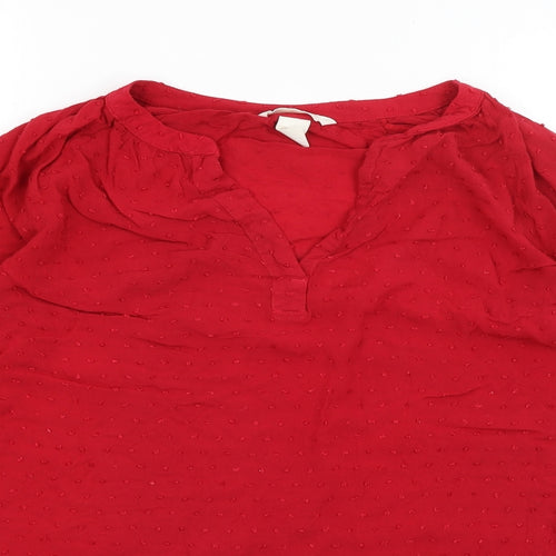 H&M Womens Red   Basic Blouse Size S