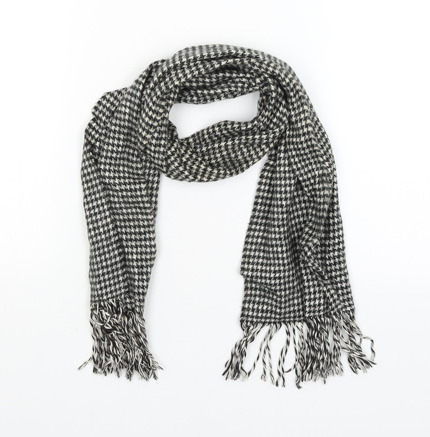 Preworn Womens Black Houndstooth   Scarf
