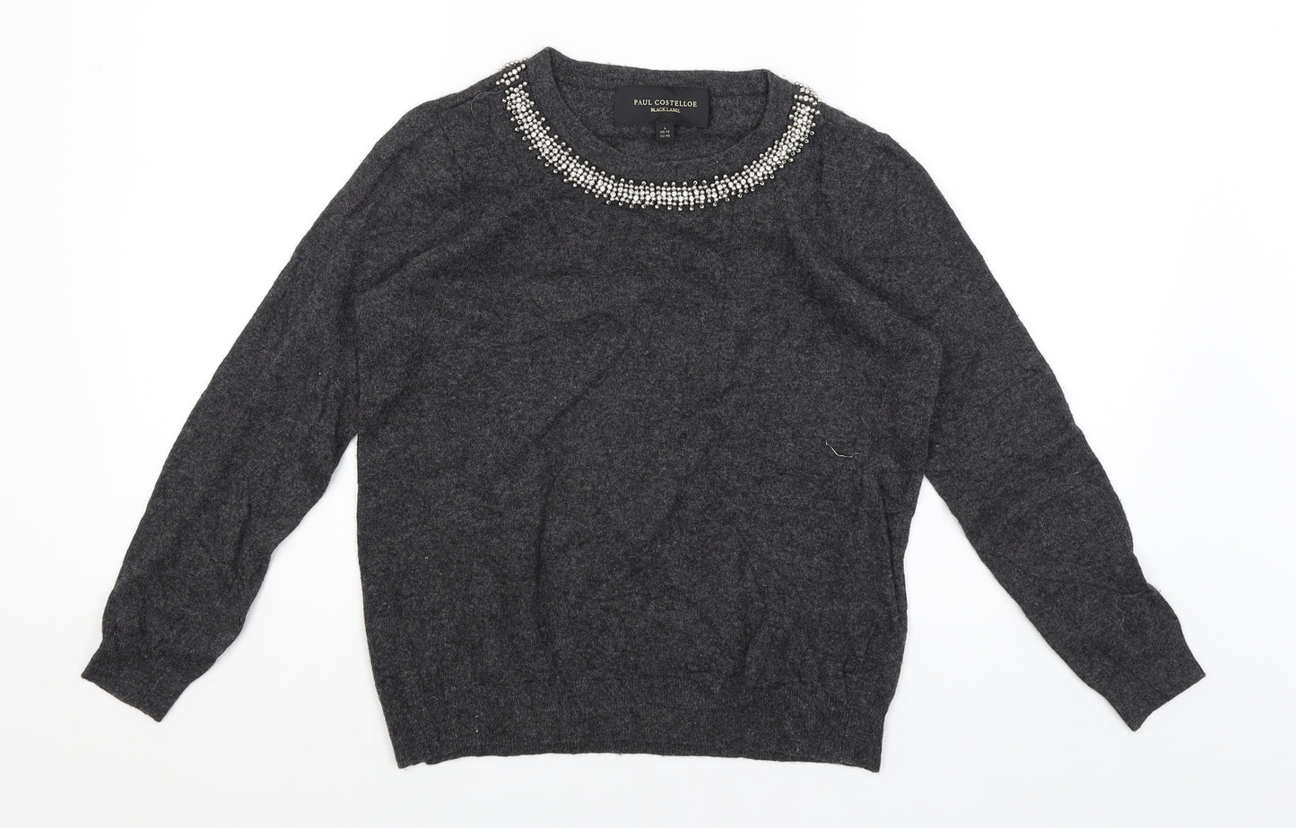 Paul Costelloe Womens Grey   Pullover Jumper Size 14