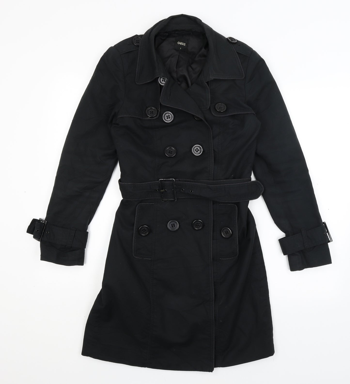 Oasis Womens Black   Overcoat Coat Size S
