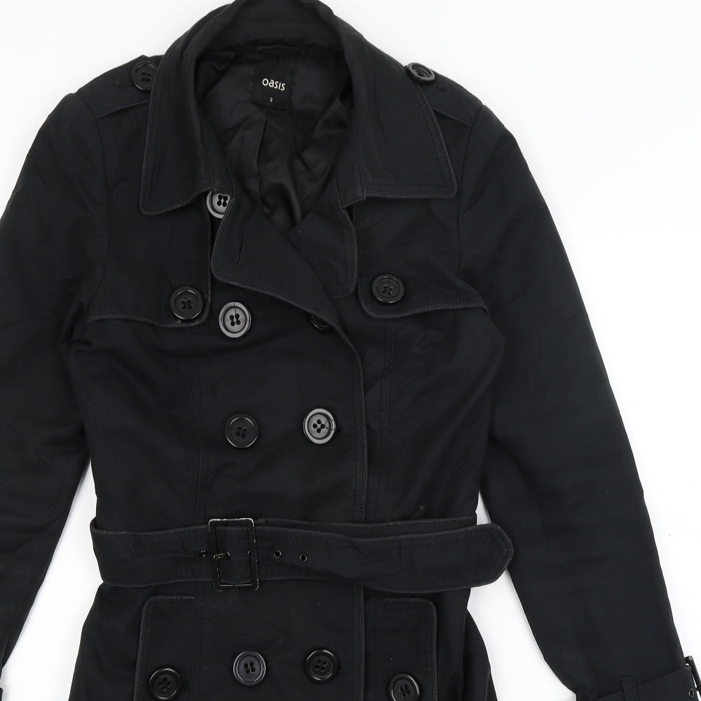 Oasis Womens Black   Overcoat Coat Size S