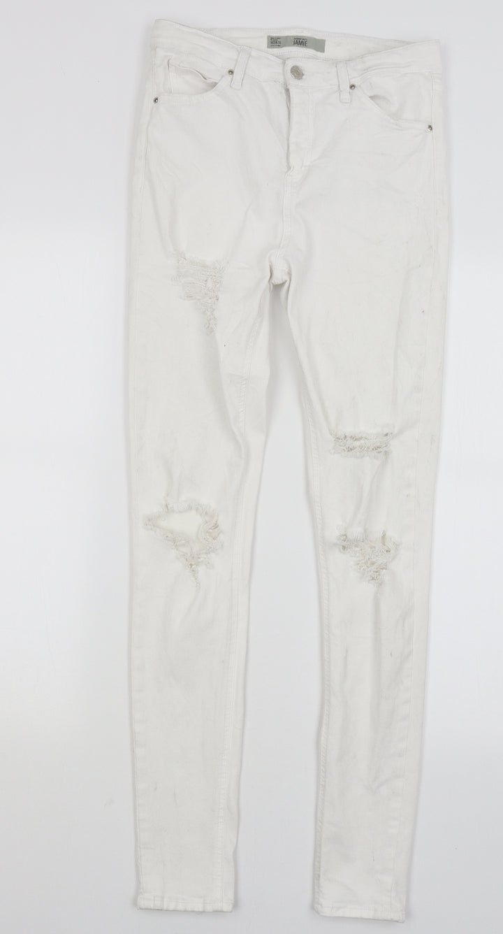 Topshop Womens White Skinny Jeans Size 28 in L29 in