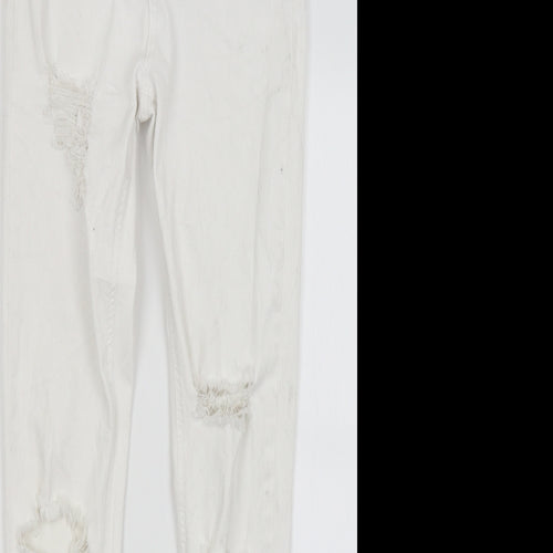 Topshop Womens White   Skinny Jeans Size 28 in L29 in