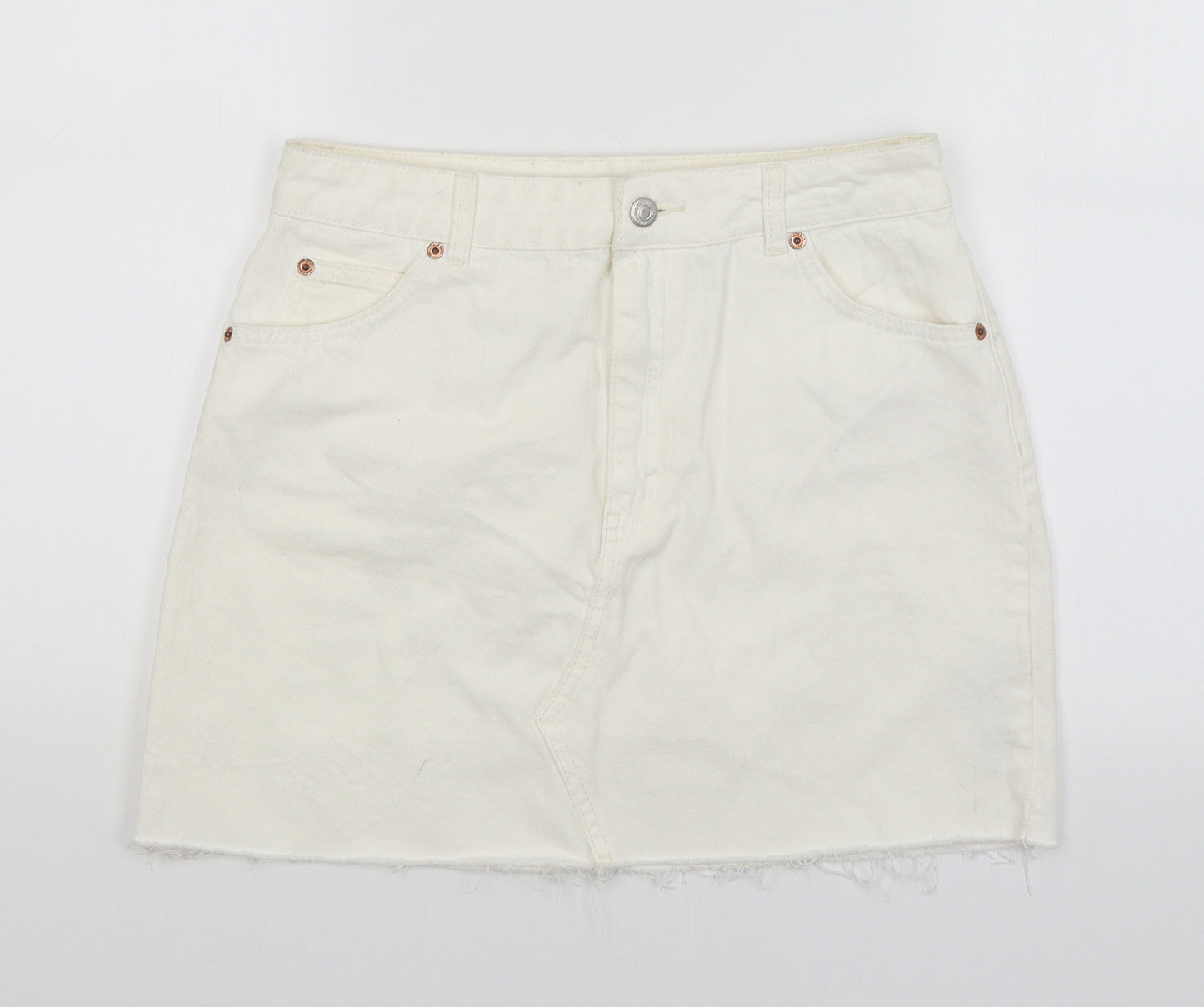 Topshop Womens White   A-Line Skirt Size 12