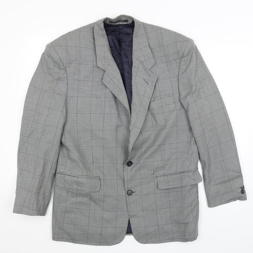 Chatsworth Mens Grey Houndstooth  Jacket Blazer Size L