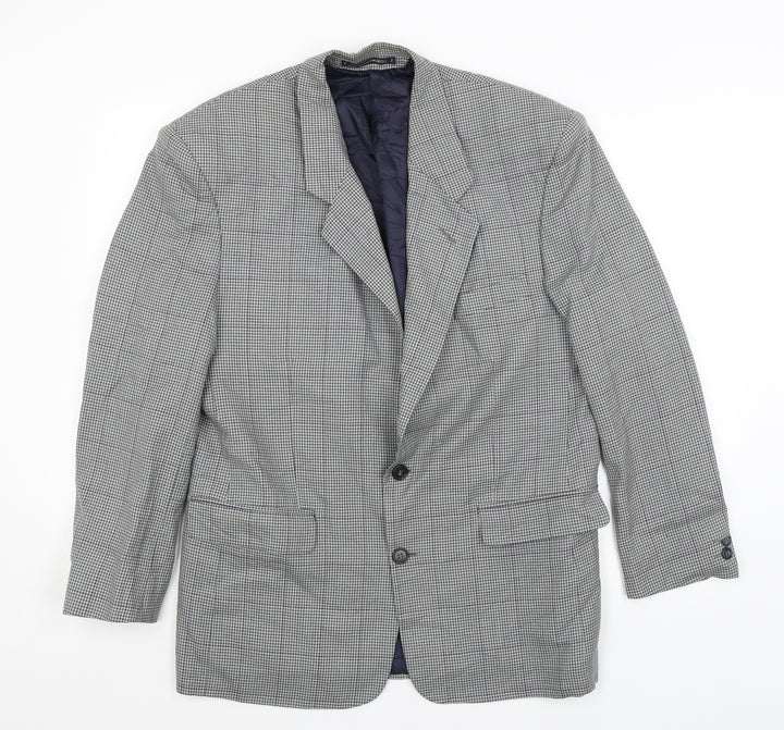 Chatsworth Mens Grey Houndstooth Jacket Blazer Size L