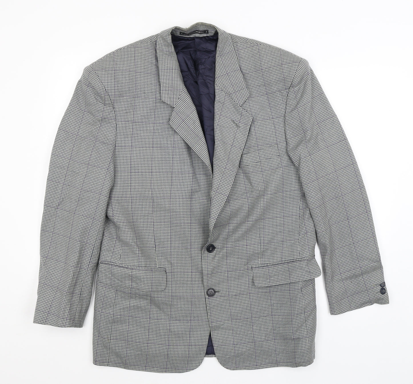 Chatsworth Mens Grey Houndstooth  Jacket Blazer Size L