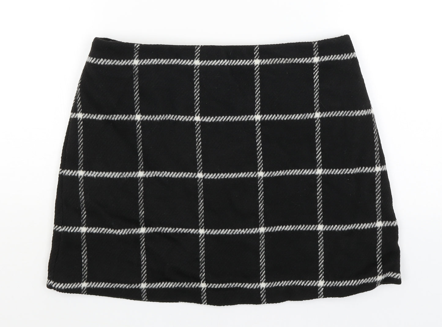 George Womens Black Check  A-Line Skirt Size 12