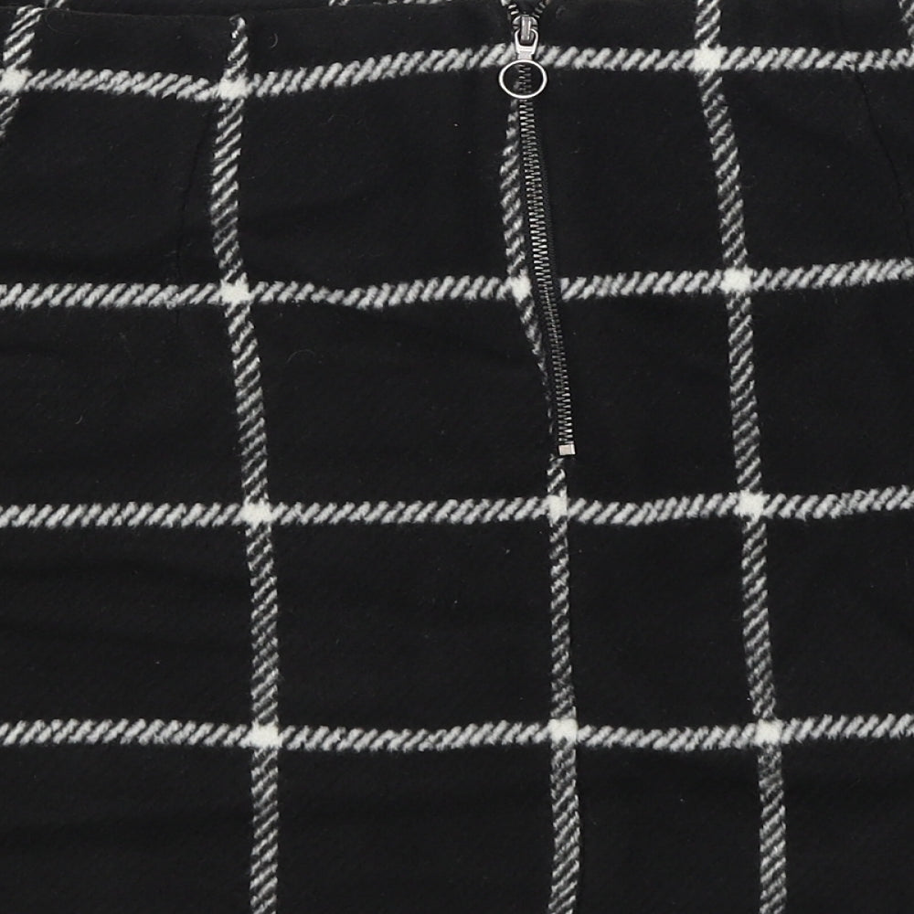 George Womens Black Check  A-Line Skirt Size 12
