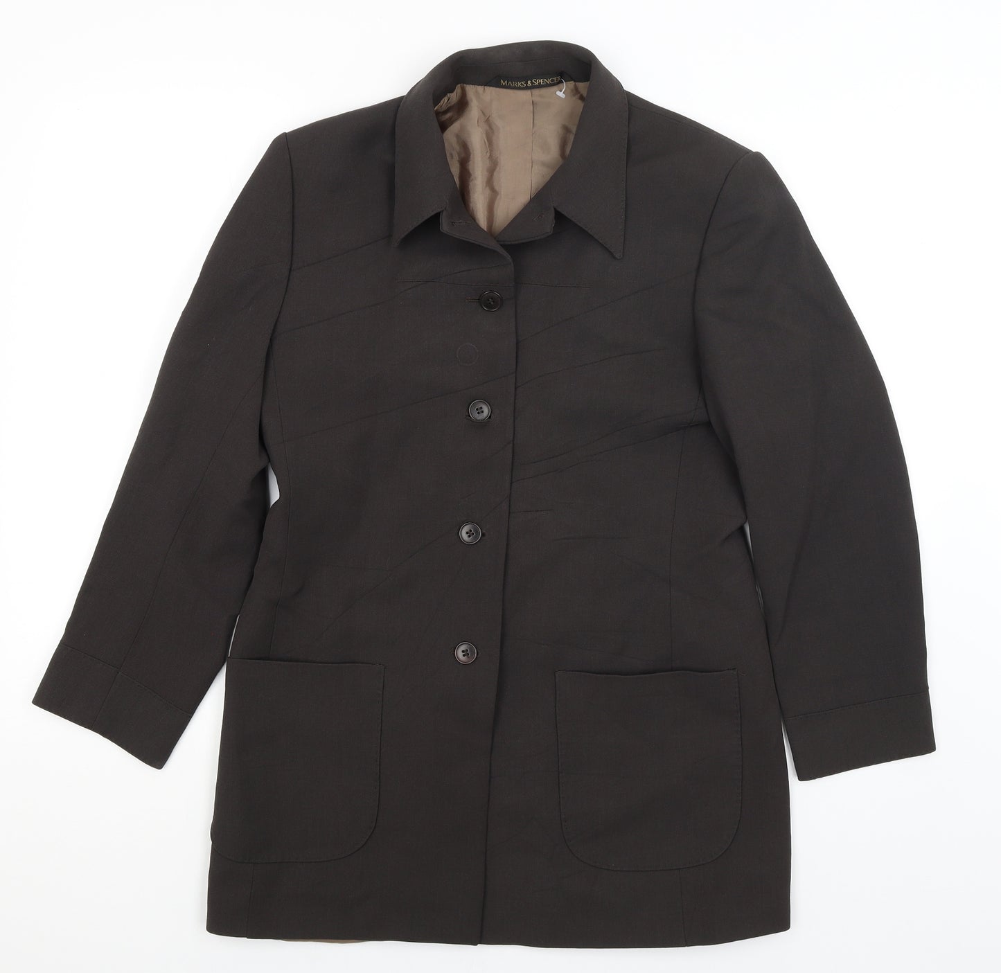 M&S Womens Brown   Jacket Blazer Size 12