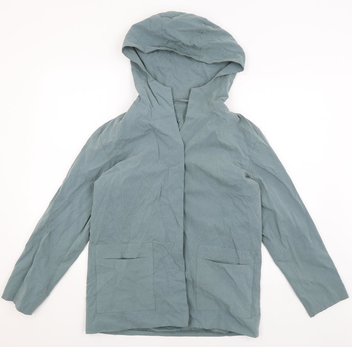 Astraka Womens Blue Rain Coat Coat Size S