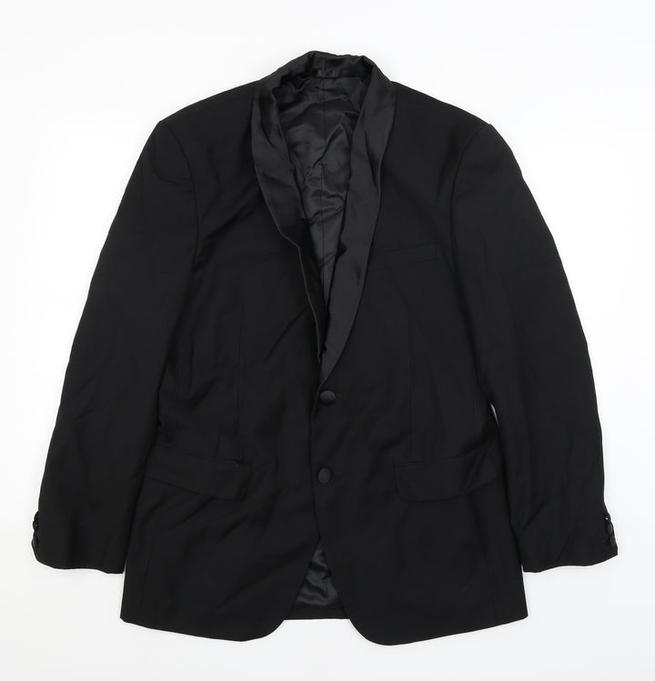 Taylor & Quiff Mens Black Jacket Blazer Size L