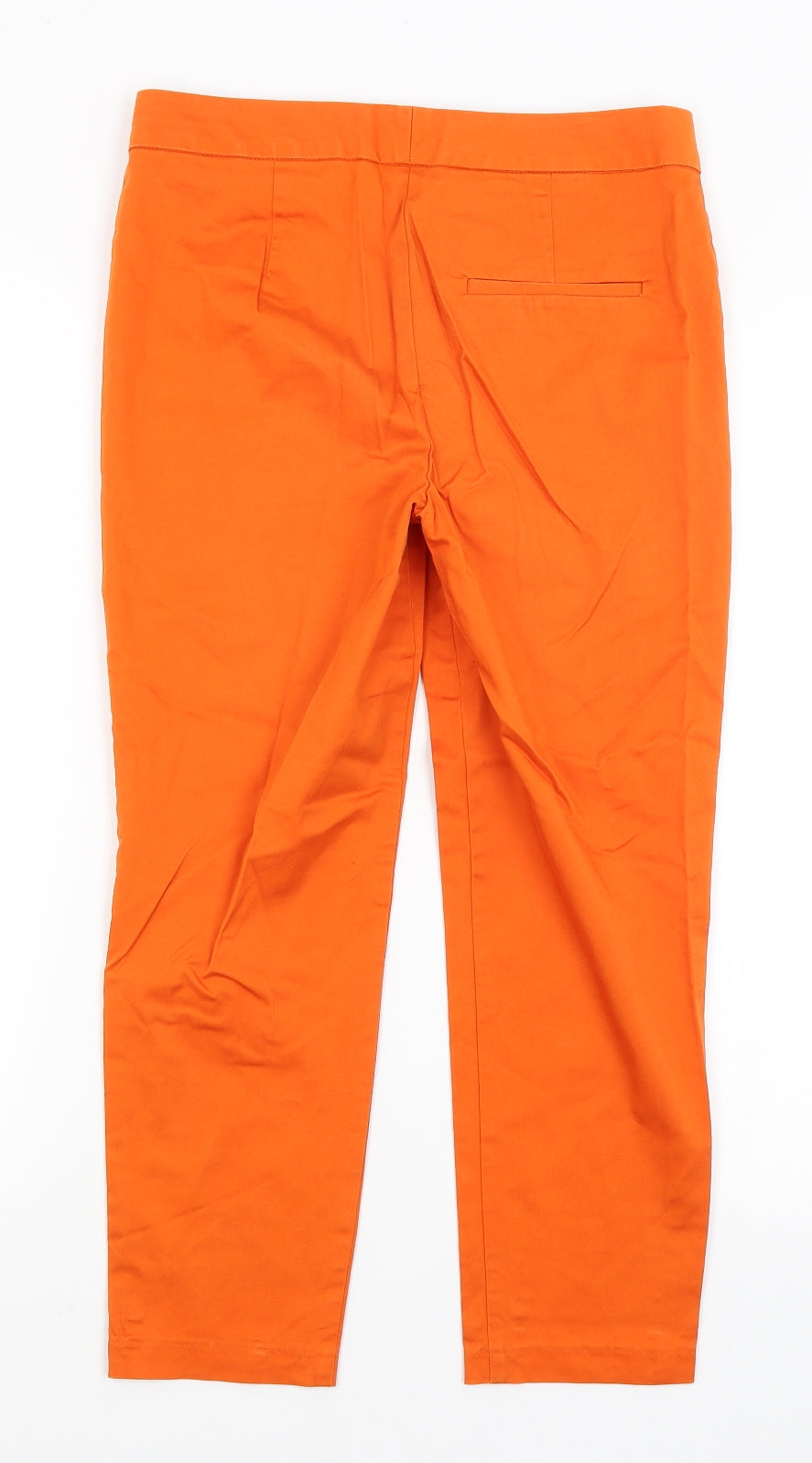 M&S Womens Orange   Cropped Trousers Size 8 L23 in