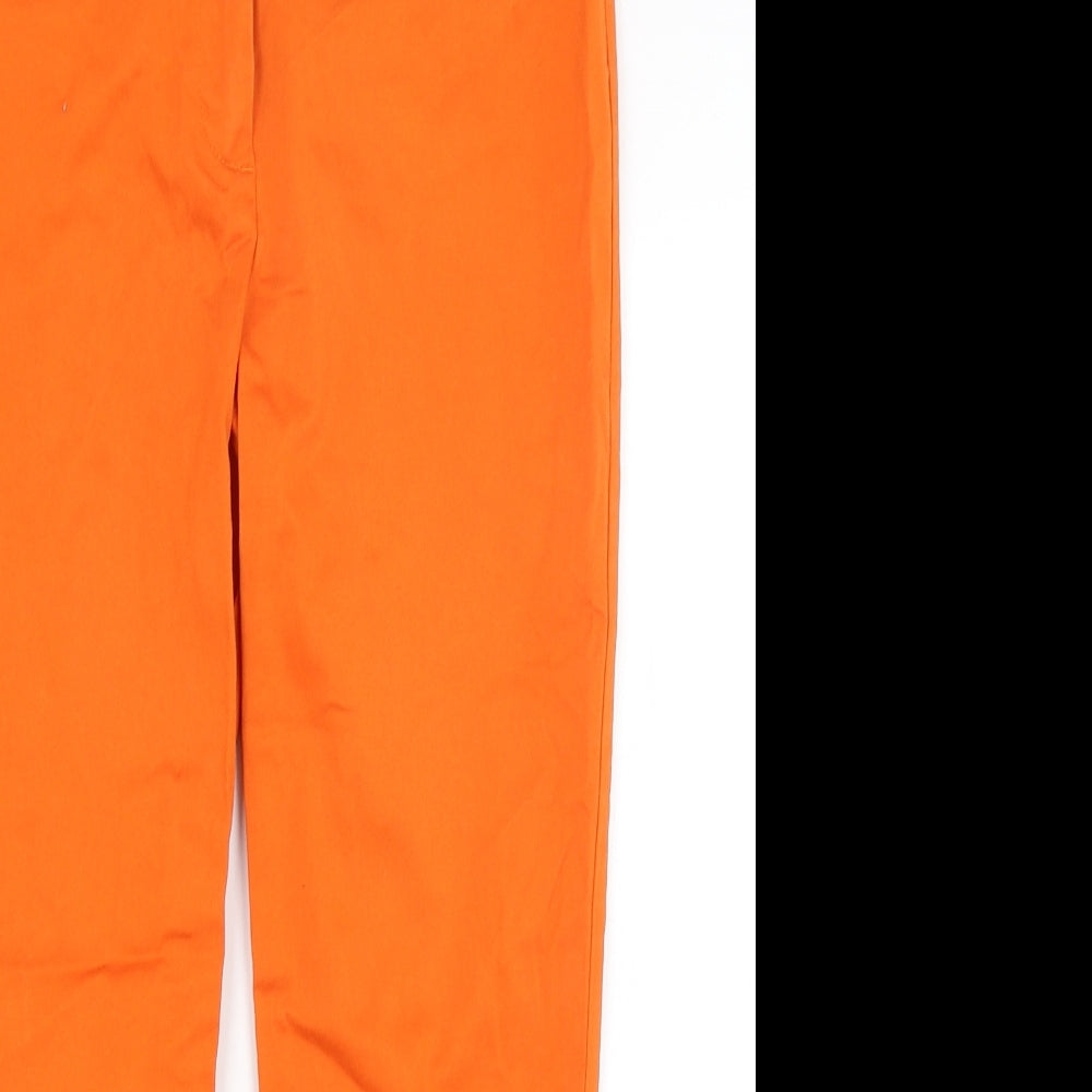 M&S Womens Orange   Cropped Trousers Size 8 L23 in