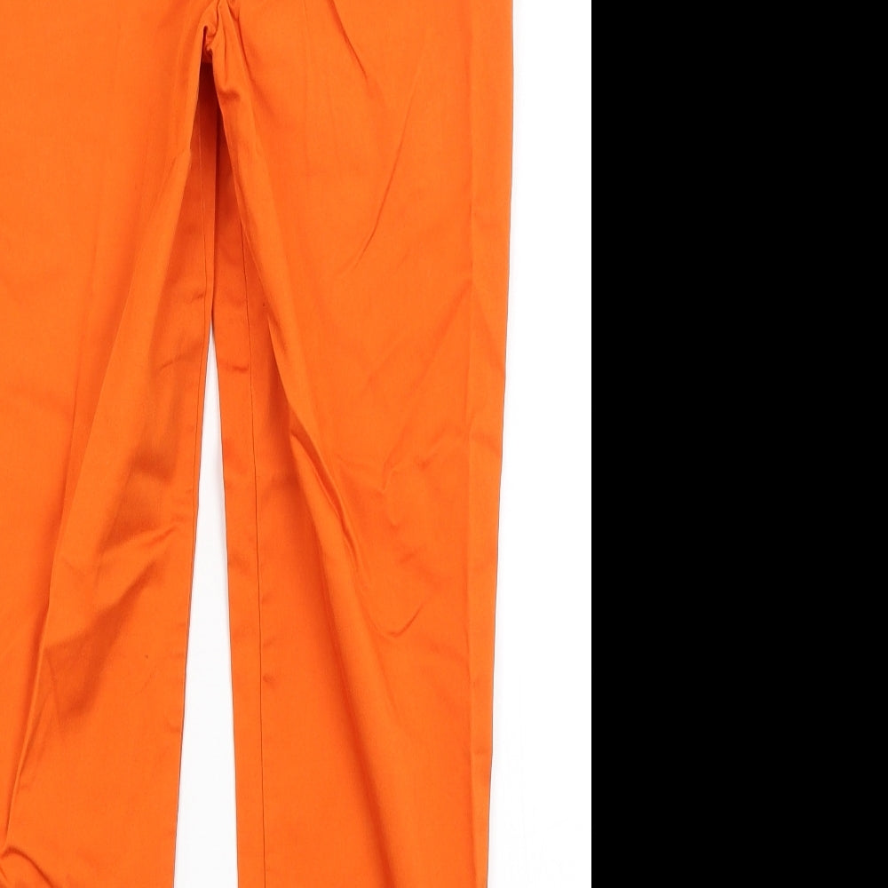 M&S Womens Orange   Cropped Trousers Size 8 L23 in