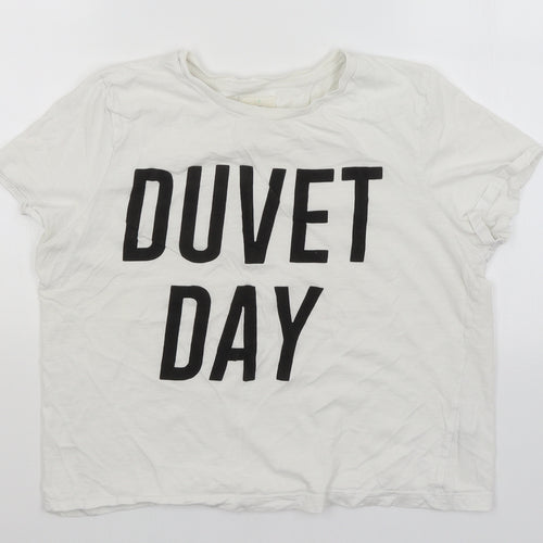 NEXT Womens White   Basic T-Shirt Size 12  - Duvet Day