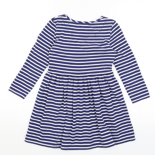 John Lewis Girls Blue Striped  Fit & Flare  Size 6 Years  - Stars
