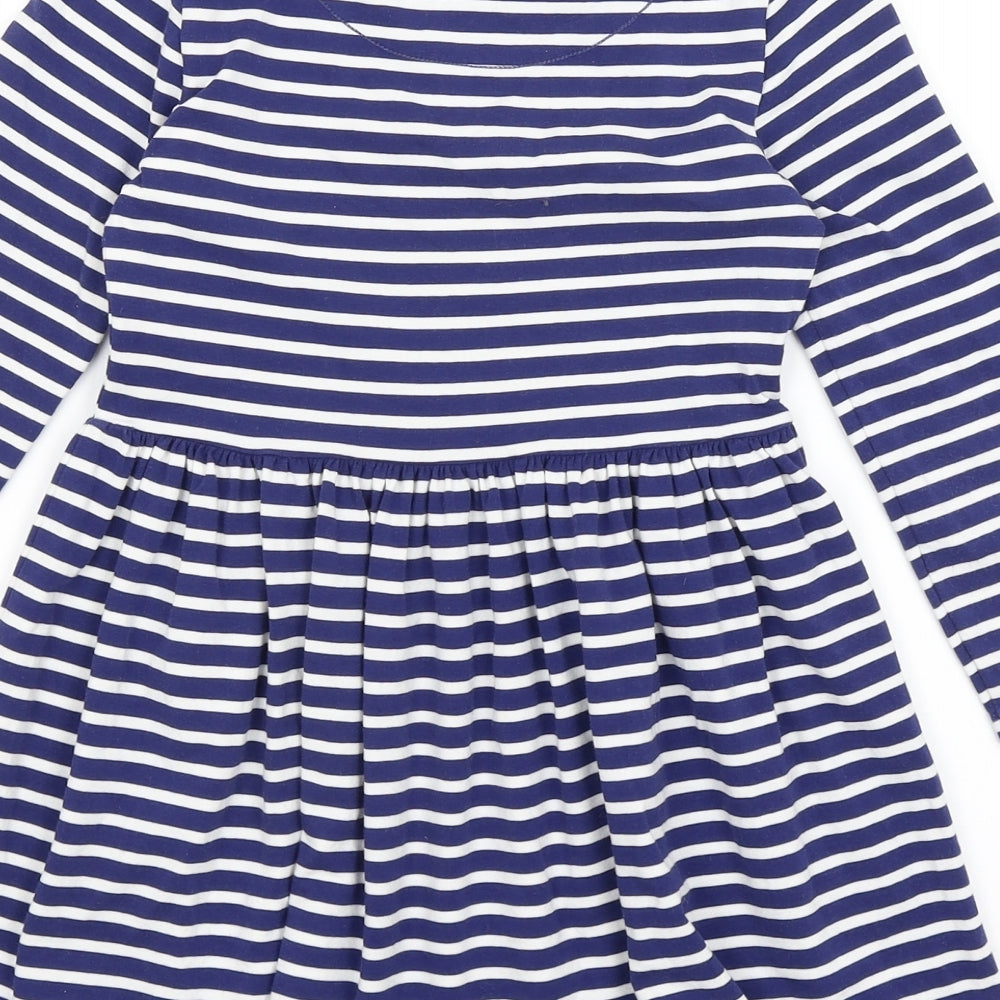 John Lewis Girls Blue Striped  Fit & Flare  Size 6 Years  - Stars
