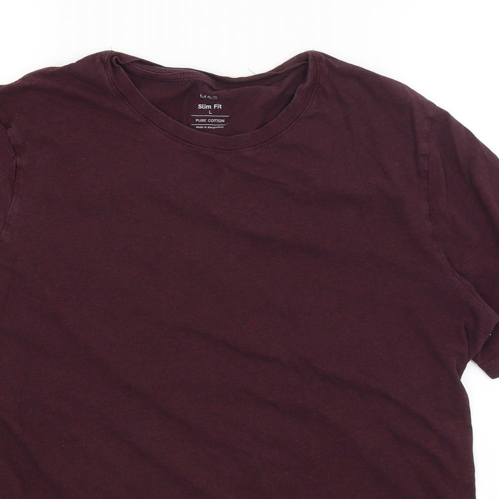 M&S Mens Red    T-Shirt Size L