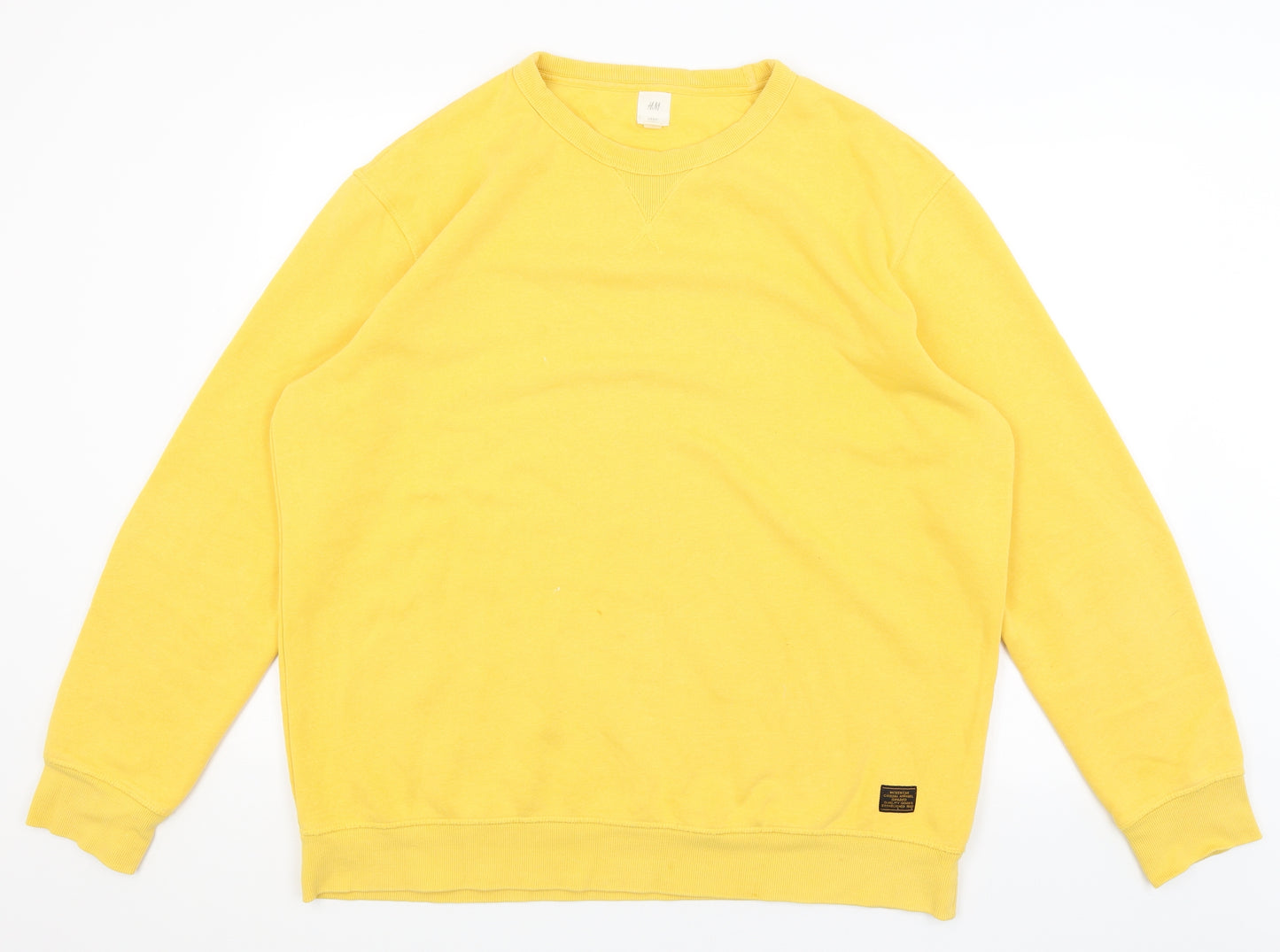 H&M Mens Yellow   Pullover Jumper Size XL