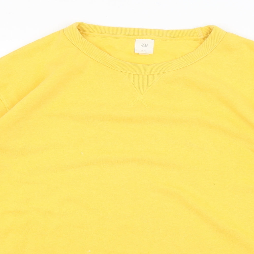 H&M Mens Yellow   Pullover Jumper Size XL