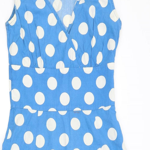 Joules Womens Blue Polka Dot  Fit & Flare  Size 8