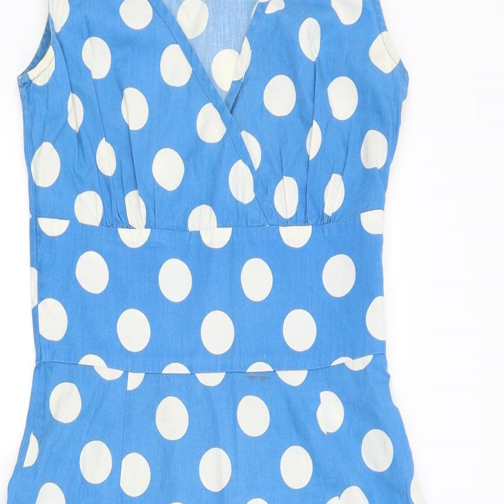 Joules Womens Blue Polka Dot  Fit & Flare  Size 8