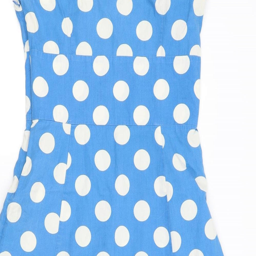 Joules Womens Blue Polka Dot  Fit & Flare  Size 8