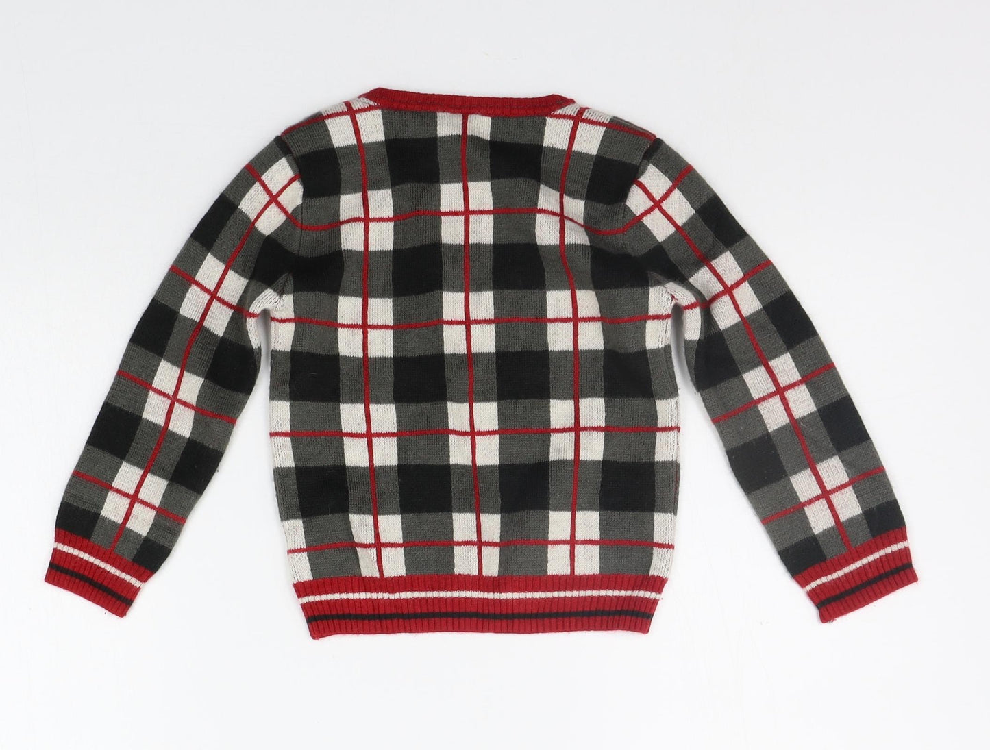 Mini Club Boys Red Check  Pullover Jumper Size 3-4 Years