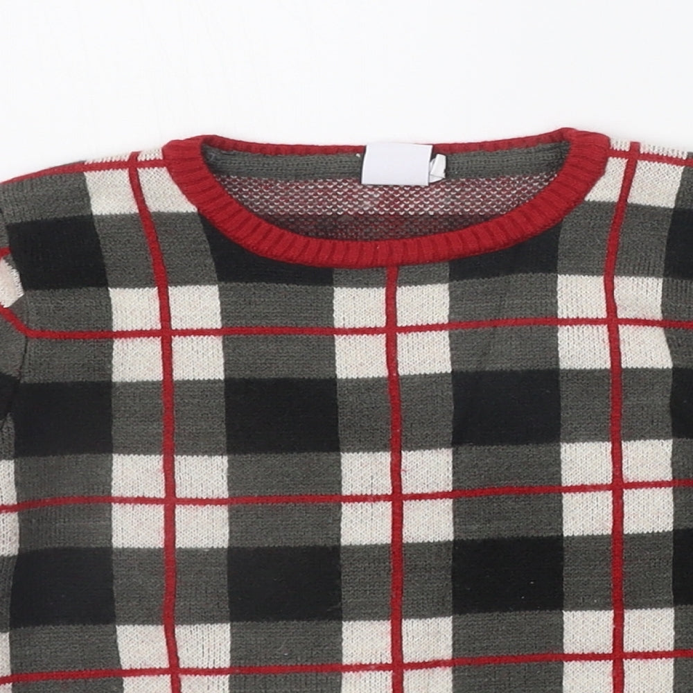 Mini Club Boys Red Check  Pullover Jumper Size 3-4 Years