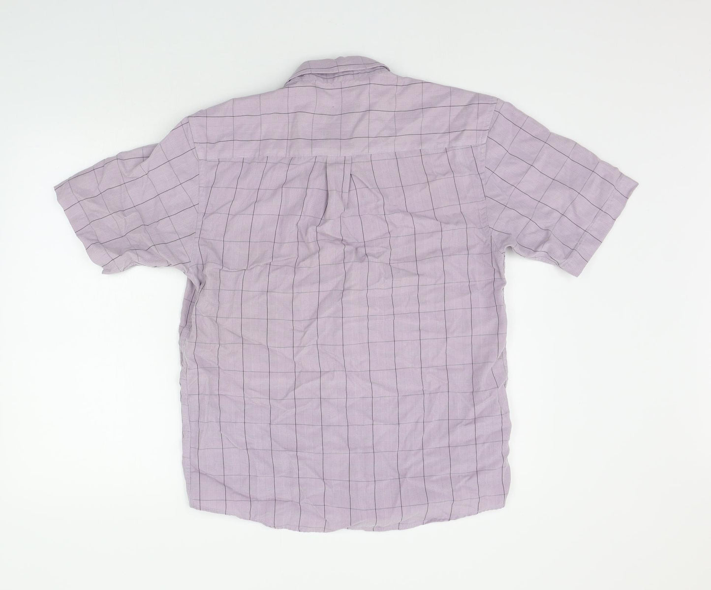 Black Blue Mens Purple Check   Polo Size M