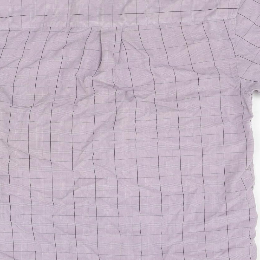 Black Blue Mens Purple Check   Polo Size M
