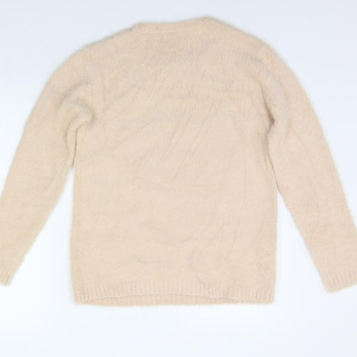 Preworn Womens Beige   Pullover Jumper Size 10  - SEQUIN