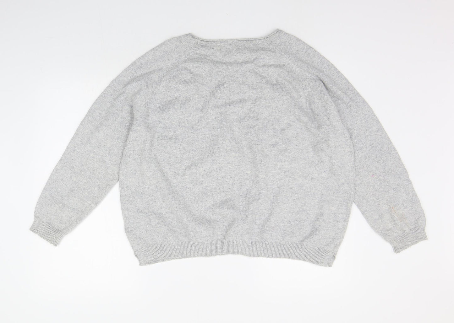 Marks and Spencer Womens Grey Floral  Pullover Jumper Size XL