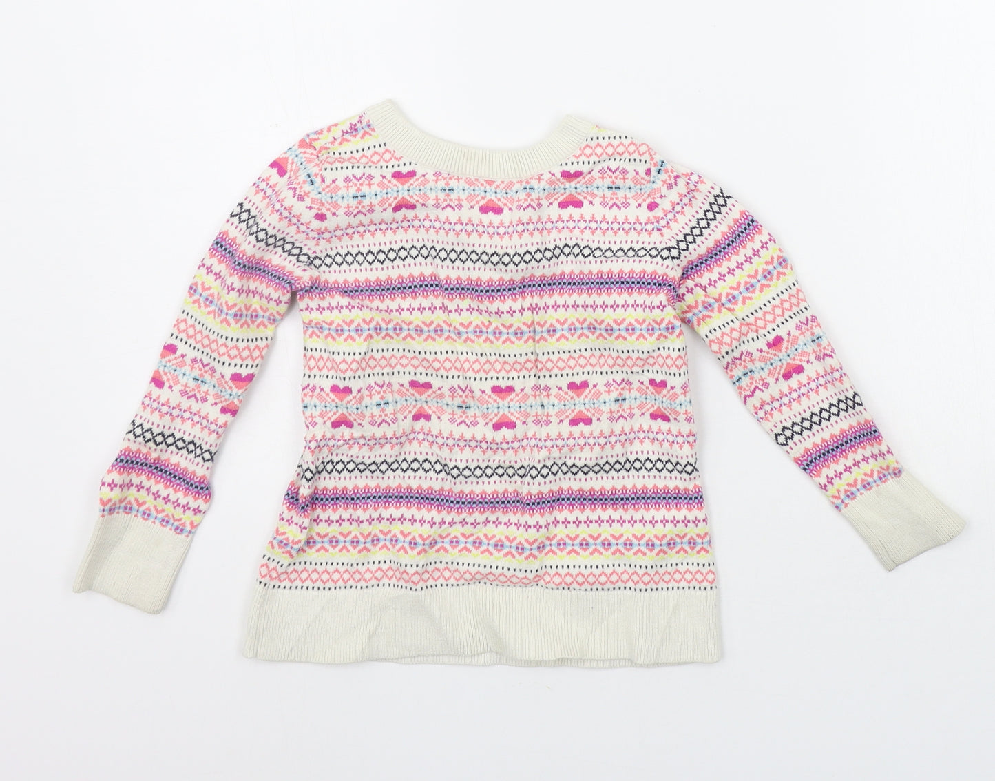 Gap Girls Pink Geometric  Pullover Jumper Size XS
