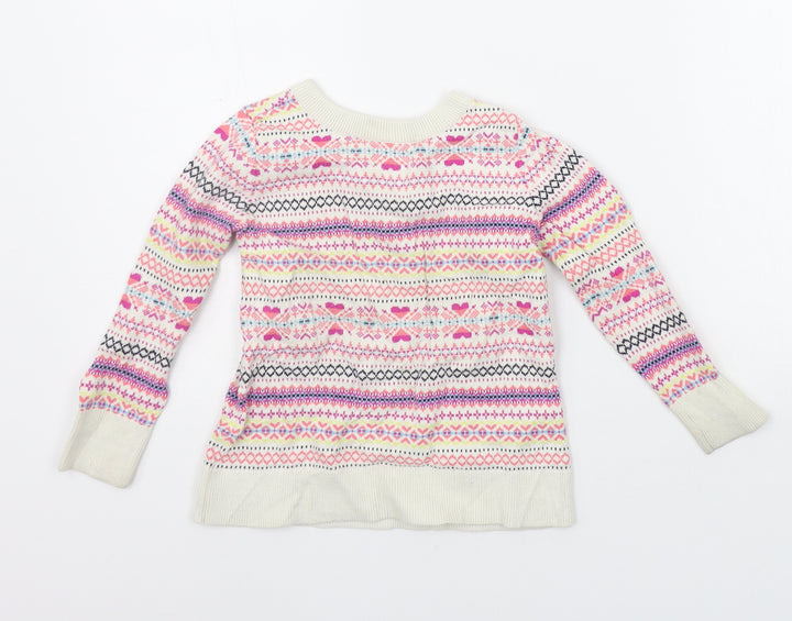 Gap Girls Pink Geometric  Pullover Jumper Size XS