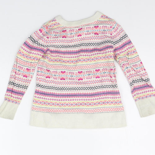 Gap Girls Pink Geometric  Pullover Jumper Size XS