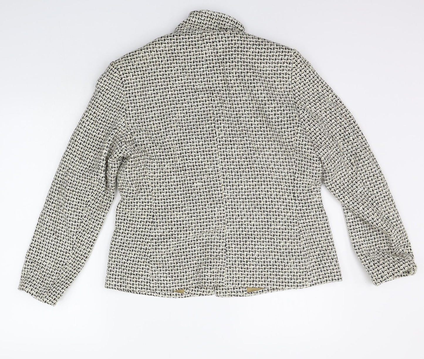 Marks and Spencer Womens White Geometric  Jacket Coat Size 14