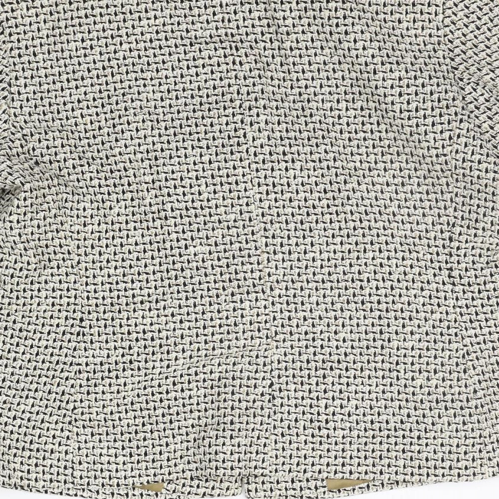 Marks and Spencer Womens White Geometric  Jacket Coat Size 14
