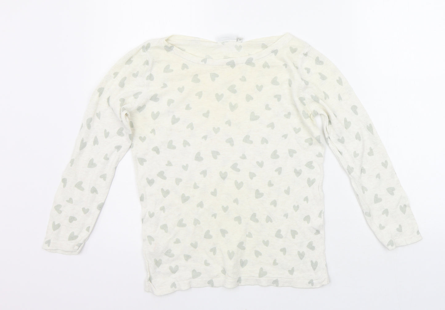 NEXT Womens White Geometric  Pullover Jumper Size 10
