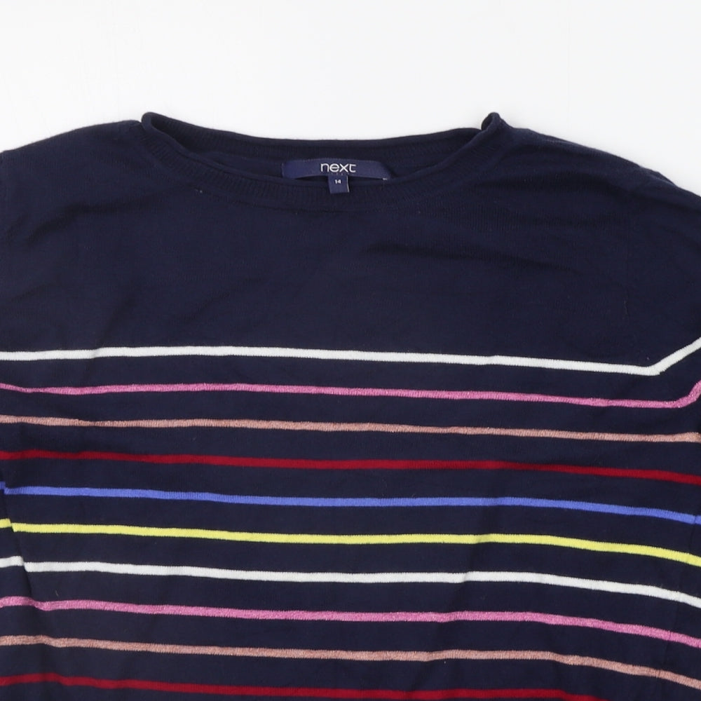 NEXT Womens Blue Striped  Pullover Jumper Size 14