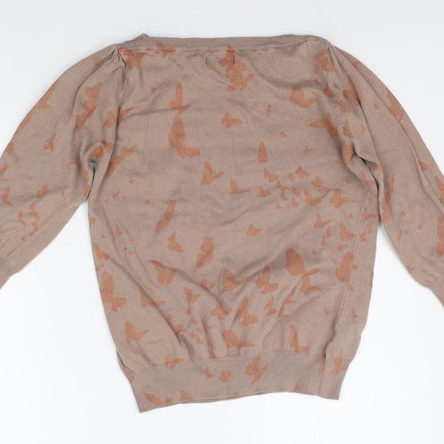 NEXT Womens Beige Geometric  Pullover Jumper Size 14