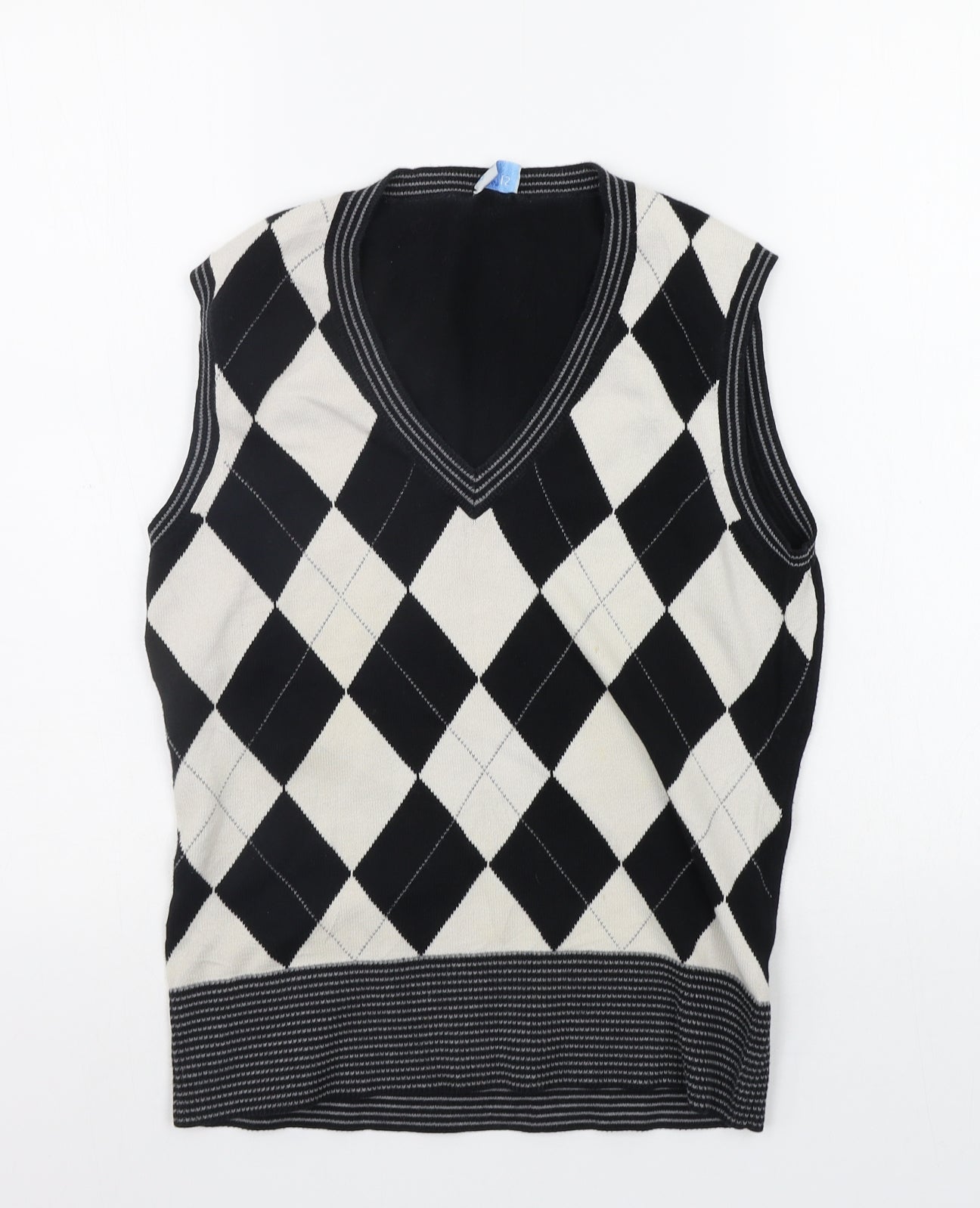 Oasis Womens Black Geometric  Pullover Jumper Size 16