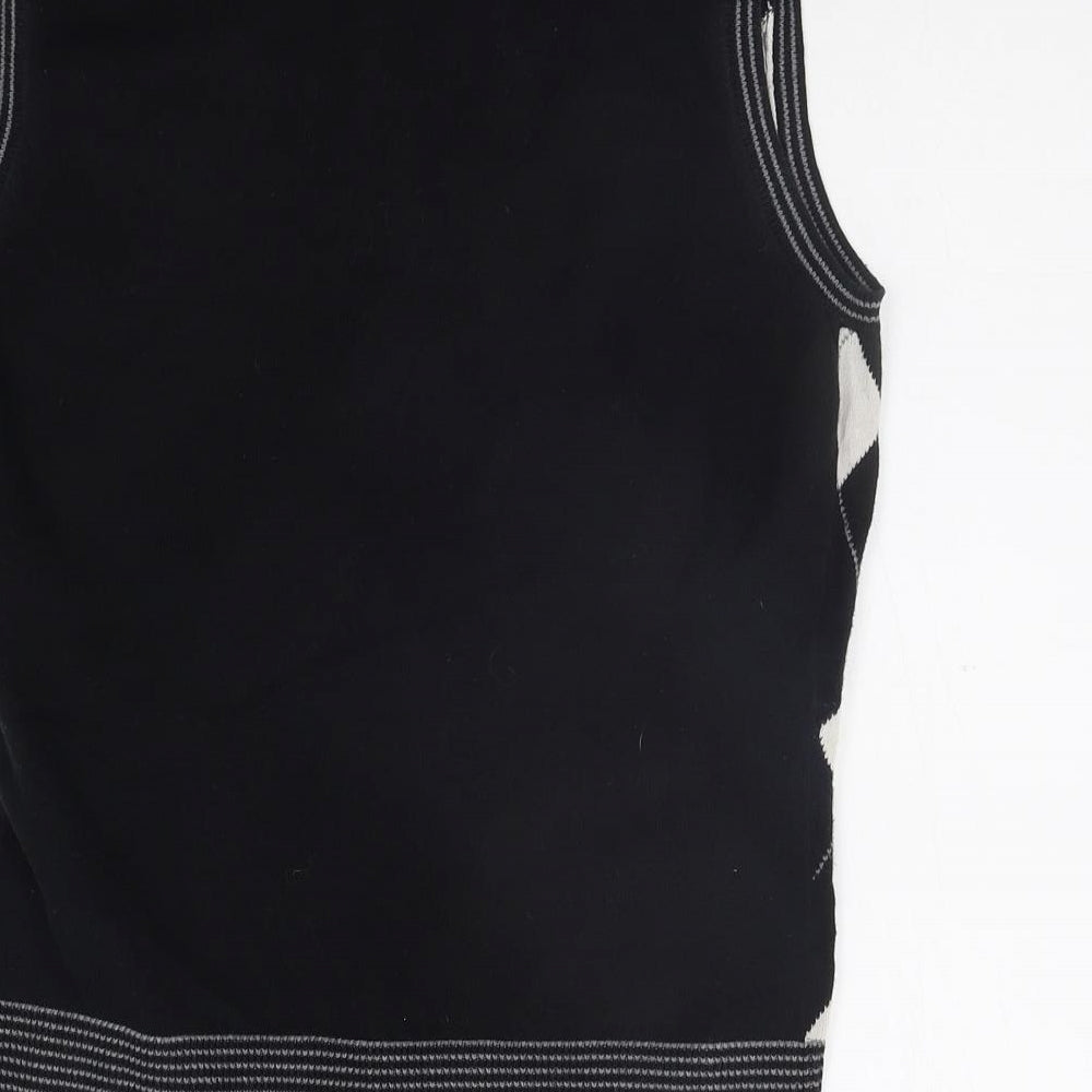 Oasis Womens Black Geometric  Pullover Jumper Size 16