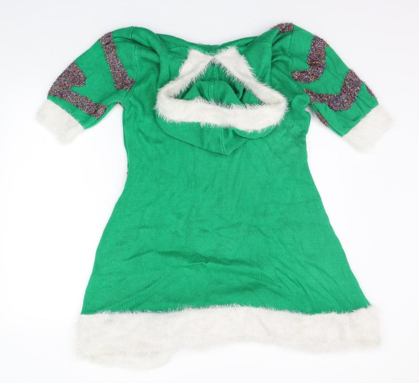 Primark Womens Green Geometric  Jumper Dress  Size L  - CHRISTMAS