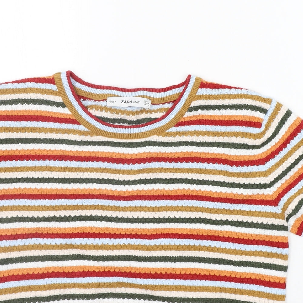 Zara Womens Multicoloured Striped  Pullover Jumper Size M