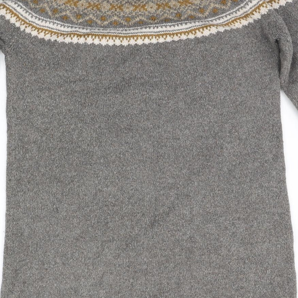 Fat Face Womens Grey Geometric  Jumper Dress  Size 12